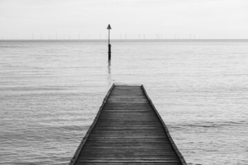 Obraz premium Wooden slipway at Llandudno