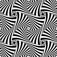 Abstract seamless op art pattern. Wavy lines texture.
