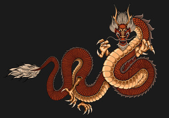Fototapeta premium Illustration Dragon Tattoo