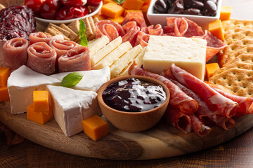 A Charcuterie Board on a Butcher Block