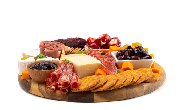 Charcuterie Board on a White Background