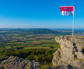 Fränkische Flagge auf dem Staffelberg