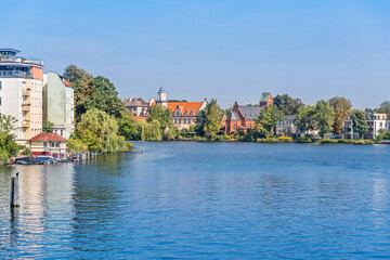 Banks of the river Spree and Dahme in the old Koepenick in Berlin, Germany