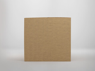 Cardboard Box Mockup, Blank rough texture shipping package box, 3d rendering isolated on light background