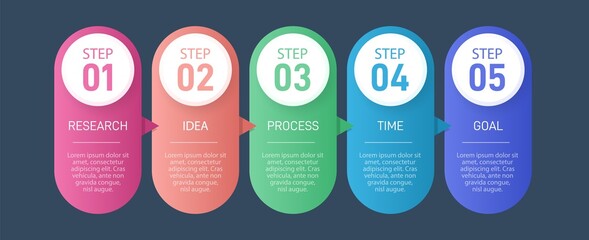 Infographic design with icons and 5 options or steps. Thin line vector. Infographics business concept. Can be used for info graphics, flow charts, presentations, web sites, banners, printed materials.