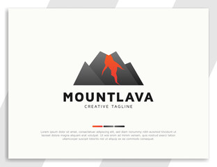 Hot lava volcano mountain logo concept © Salamahtype Studio