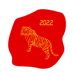 Happy Chinese new year of The Tiger. Hand drawn doodle style.