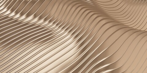 Parallel line wave background waves of plastic swaying rubber sheet 3D illustration