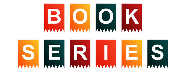 Book Series - text written on Isolated Shapes with White background