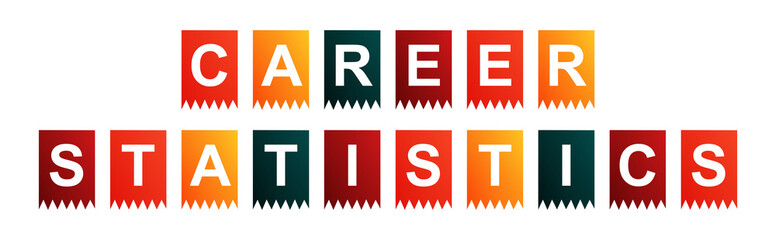 Career Statistics - text written on Isolated Shapes with White background