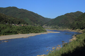 高知県　夏の四万十川の風景