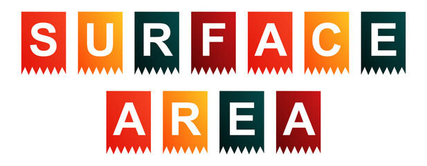 Surface Area - text written on Isolated Shapes with White background © Hepta