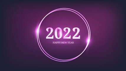 2022 Happy New Year neon background