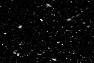 Snowfall on black background