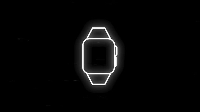 ELECTRONICS glitch icon with flat abstract design isolated on white background. Motion graphic.