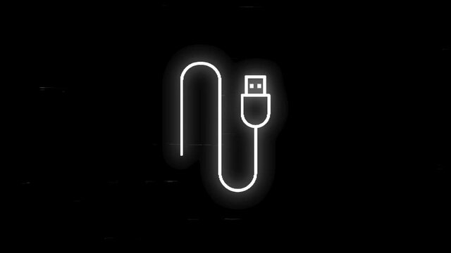 ELECTRONICS glitch icon with flat abstract design isolated on white background. Motion graphic.