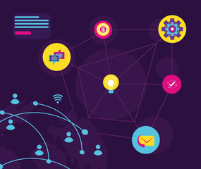 Obraz premium internet network connect