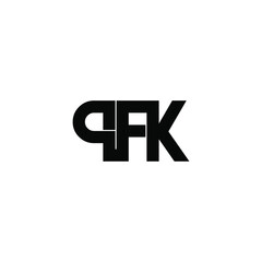 Obraz premium pfk initial letter monogram logo design
