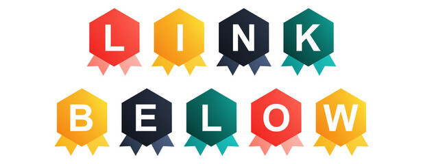 Link Below - text written on Beautiful Isolated Colourful Shapes with White background