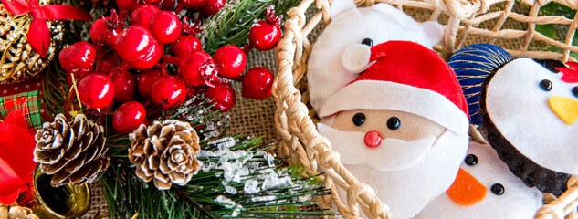 Fototapeta na wymiar Christmas figures and Christmas decoration outdoor format