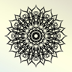 Mandala Vector Illustration In Black And White Design