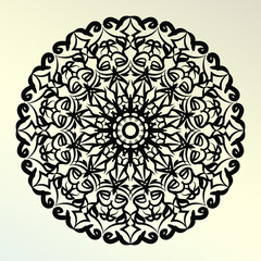 Mandala Vector Illustration In Black And White Design