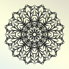 Mandala Vector Illustration In Black And White Design