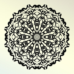 Mandala Vector Illustration In Black And White Design