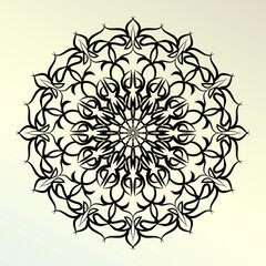 Mandala Vector Illustration In Black And White Design