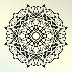 Mandala Vector Illustration In Black And White Design