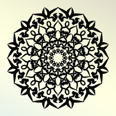 Mandala Vector Illustration In Black And White Design