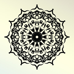 Mandala Vector Illustration In Black And White Design