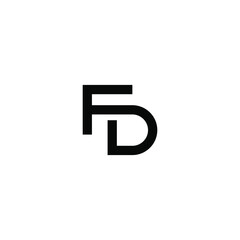 Initial letter FD logo design vector