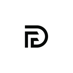 Initial letter FD logo design vector