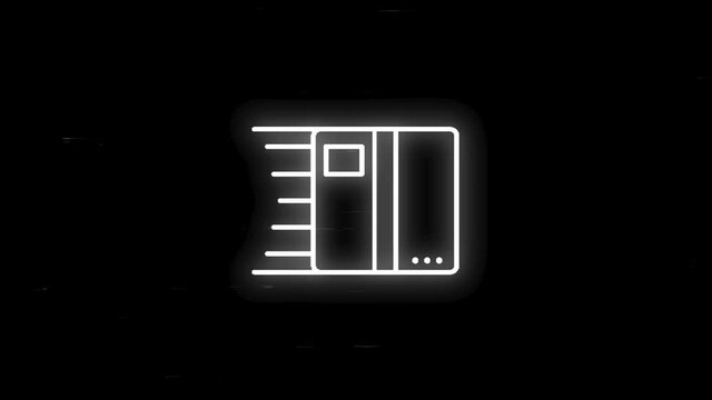 LOGISTIC glitch icon set with line design isolated on white background. Motion graphic.