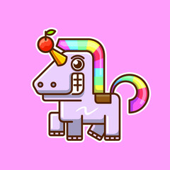 cute weird unicorn illustration