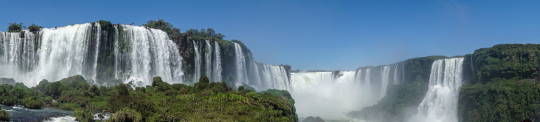 Iguazu Falls, located on the border of Argentina and Brazil, is the largest waterfall in the world.