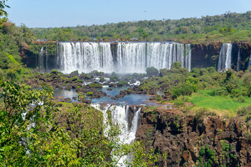 Iguazu Falls, located on the border of Argentina and Brazil, is the largest waterfall in the world.