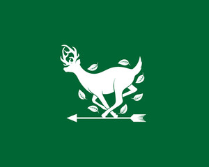 Running deer on the arrows illustration