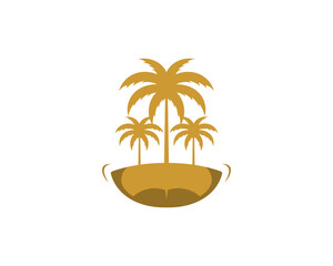 Palm tree on the mouth laughing illustration
