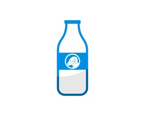 Milk bottle with goat head inside