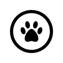 Icono de huella de patas de animal o mascota. Pisadas de animales. Perro, gato, oso, tigre, león. Silueta de huella. Ilustración vectorial