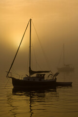 Boat at sunrise 