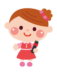 保育園や幼稚園で卒園式を終えた女児のイメージ