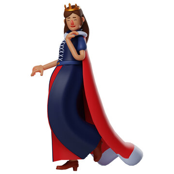 Queen 3D Cartoon Picture wearing an adorable dress