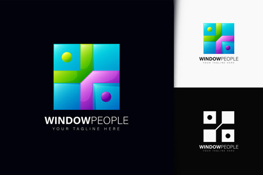 Window people logo design with gradient