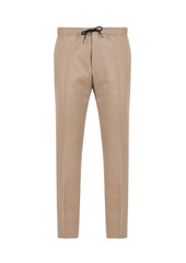 Brown men's classic trousers. Front view