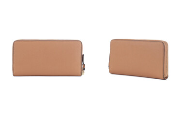 Brown purse front and side views