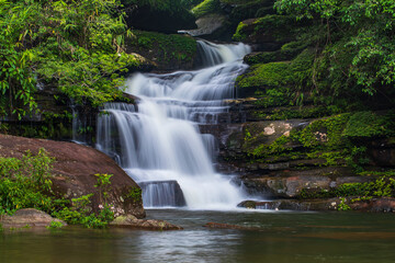 Obraz premium Tad Pho waterfall, Beautiful waterfall in Phu Langka national Park, Nakhon Phanom province, ThaiLand.
