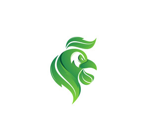Fototapeta premium leaf rooster logo design template